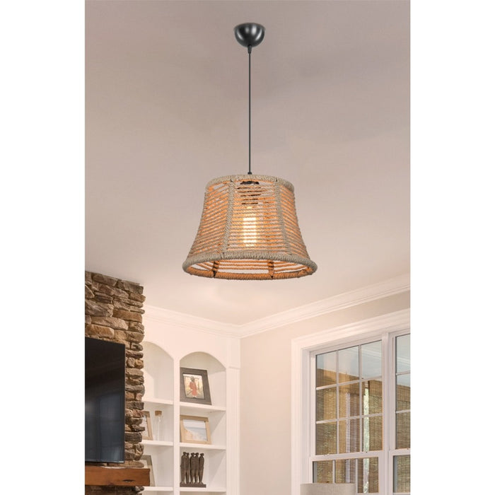 Lampada da soffitto Besta ASZ1745 con paralume in iuta H60xL31