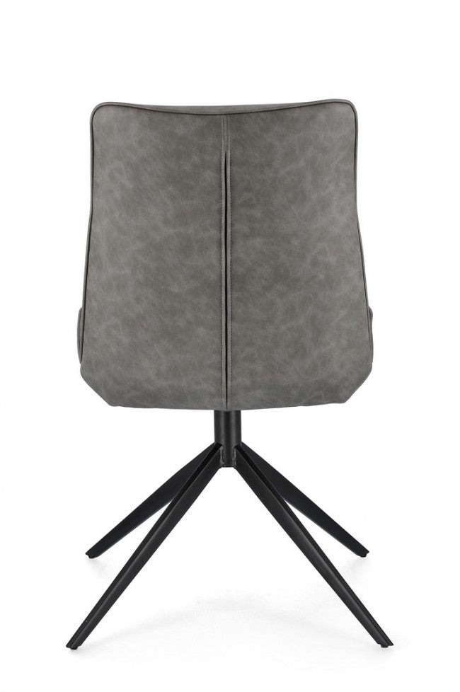 2x Sedia grigia ecopelle 50x64x86x49