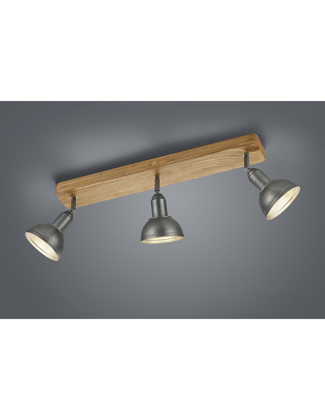 Faretto Industriale Barra 3 Spot Delhi Nichel L58 cm 3xE14 Trio Lighting