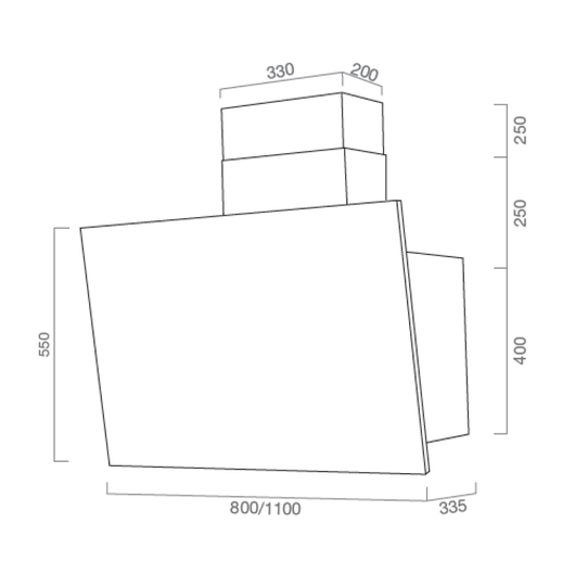 Cappa aspirante ITACA in acciaio inox silver cm 80