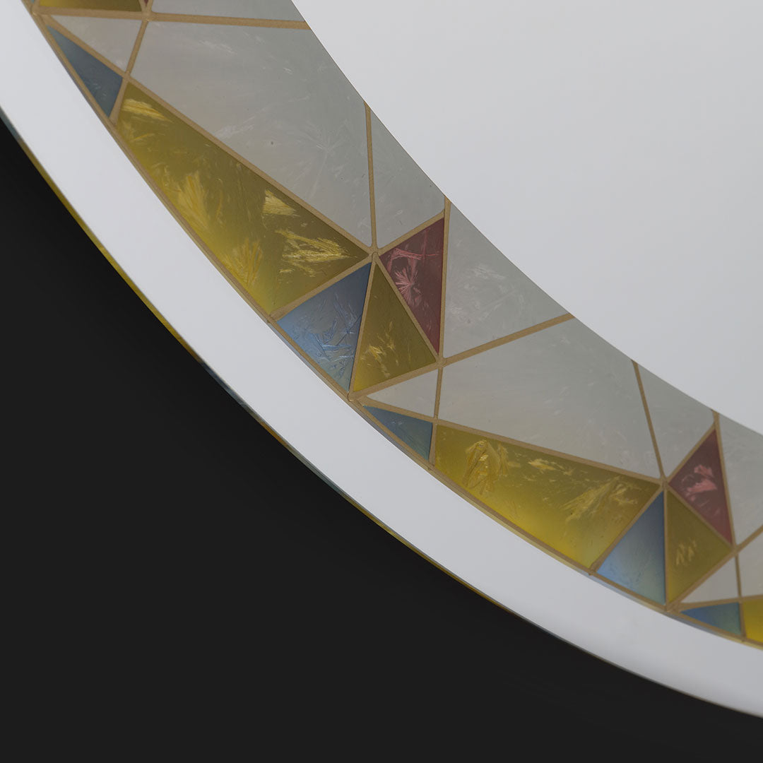 Specchio rotondo a led 80 cm colorato