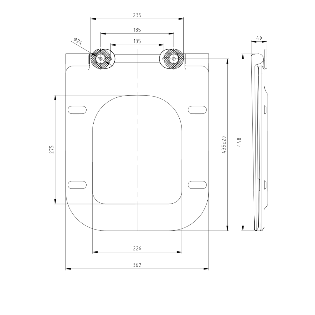 Copriwater in termoidraulico bianco lucido
