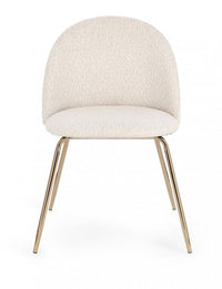 4x Sedia oro/avorio 49x55x77h 46h1 in bouclé