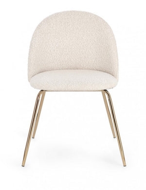 4x Sedia oro/avorio 49x55x77h 46h1 in bouclé