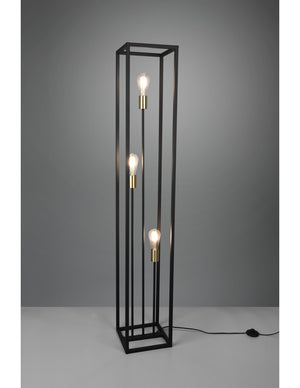 Piantana Per Salotto 3 Luci Cornice Metallo Nero Vito Trio Lighting