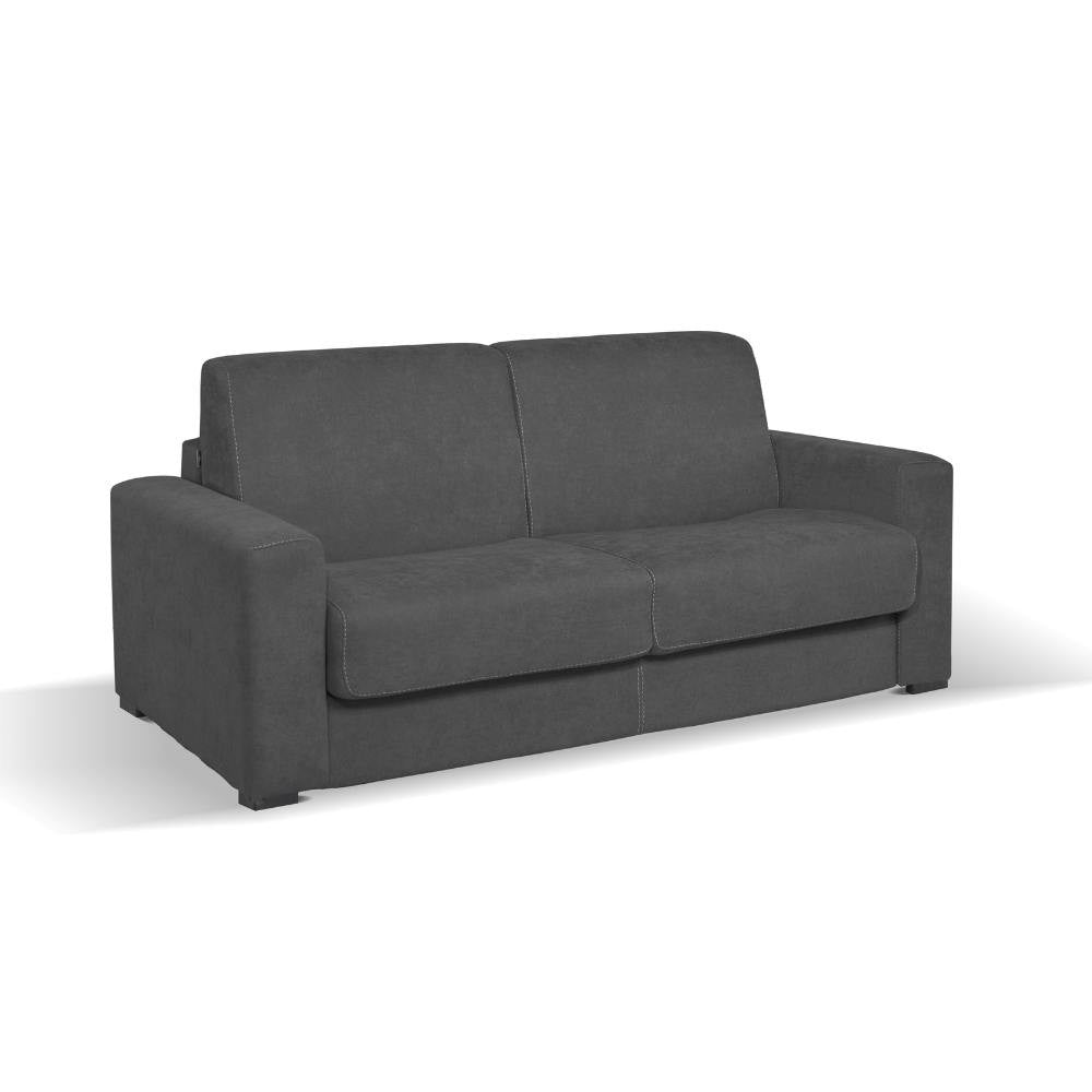 Divano letto 3 posti con braccioli moca colore antracite  186 x 96 x 90 cm