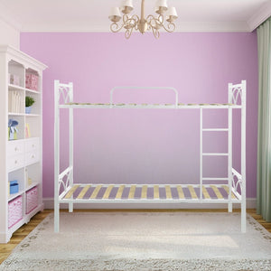 Letto a castello in metallo bianco 194x80x160