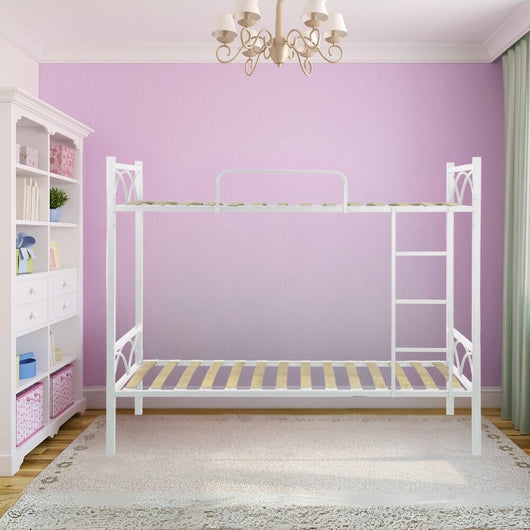 Letto a castello in metallo bianco 194x80x160