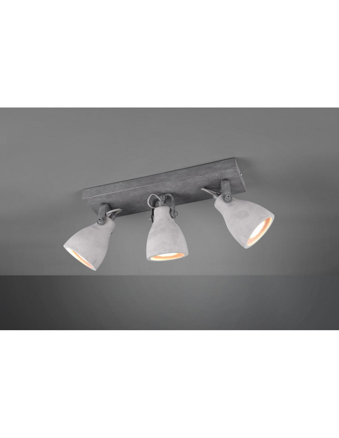 Lampada Calcestruzzo 3 Spot Orientabili Concrete Trio Lighting