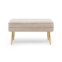 Panca contenitore beige con piedi cm 79.5 x 37.5 x 42h