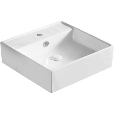 Lavabo da appoggio 46.5 x 46.5 cm, colore bianco