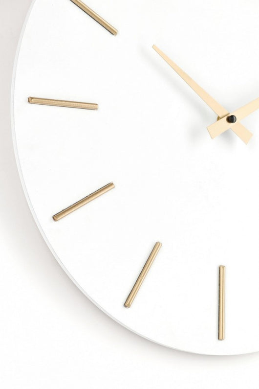 4x Orologio da parete bianco D.40x5h in legno