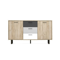 Madia 2 ante 3 cassetti colorati rovere grigio 160x35xh.86 cm EFFEZ