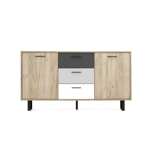 Madia 2 ante 3 cassetti colorati rovere grigio 160x35xh.86 cm EFFEZ