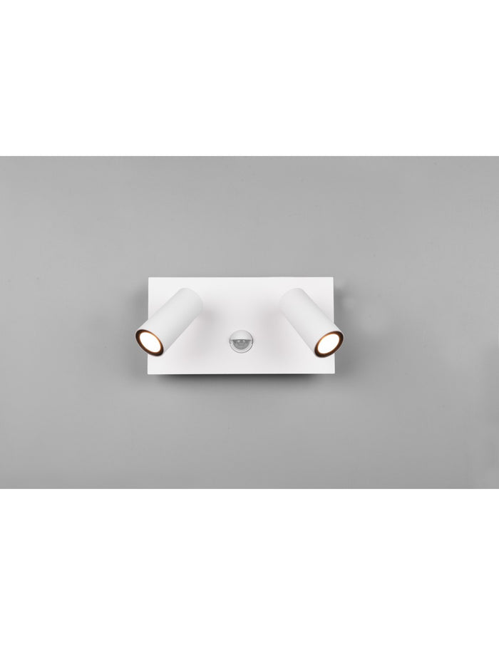 Applique Tunga IP54 Doppio Spot Led Bianco Orientabile Con Sensore Trio Lighting