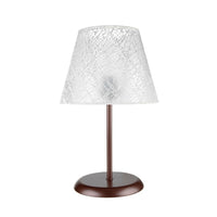 Lampada da tavolo Elva MNG3065 in metallo e paralume tessuto ricamo