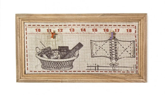 4x Lavagna memo cucito legno 38x20x2