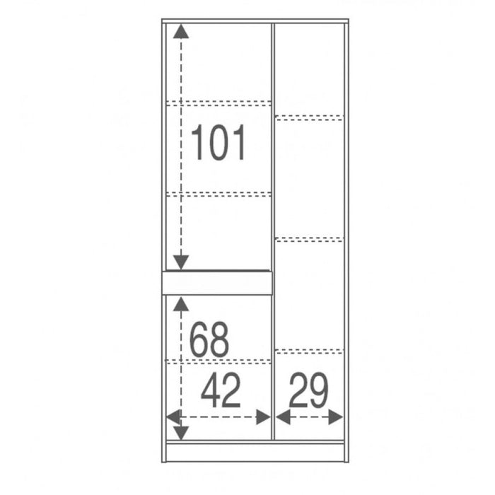Armadio multiuso tre ante un cassetto Olmo Chiaro 77x34x h183 cm