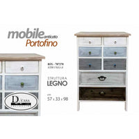 Madia alta cassettiera anticata legno cm 57 x 33 x 98 h