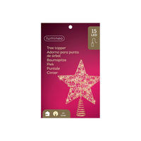 Puntale Stella oro c/micro LED 25x27cm