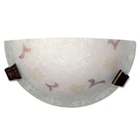 Applique ganci marrone con vetro screpolato ambra