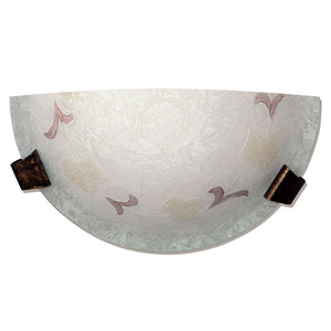 Applique ganci marrone con vetro screpolato ambra