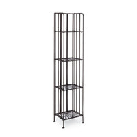 Scaffale pieghevole quattro ripiani in acciaio Marrone RAY 34x30x h153 cm