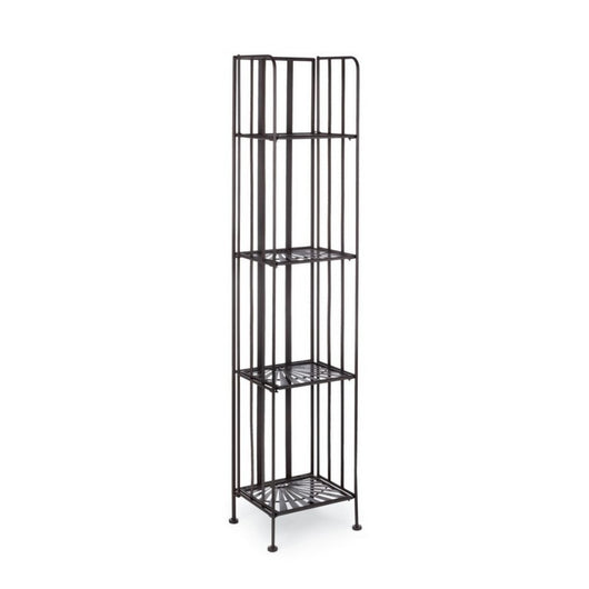 Scaffale pieghevole quattro ripiani in acciaio Marrone RAY 34x30x h153 cm