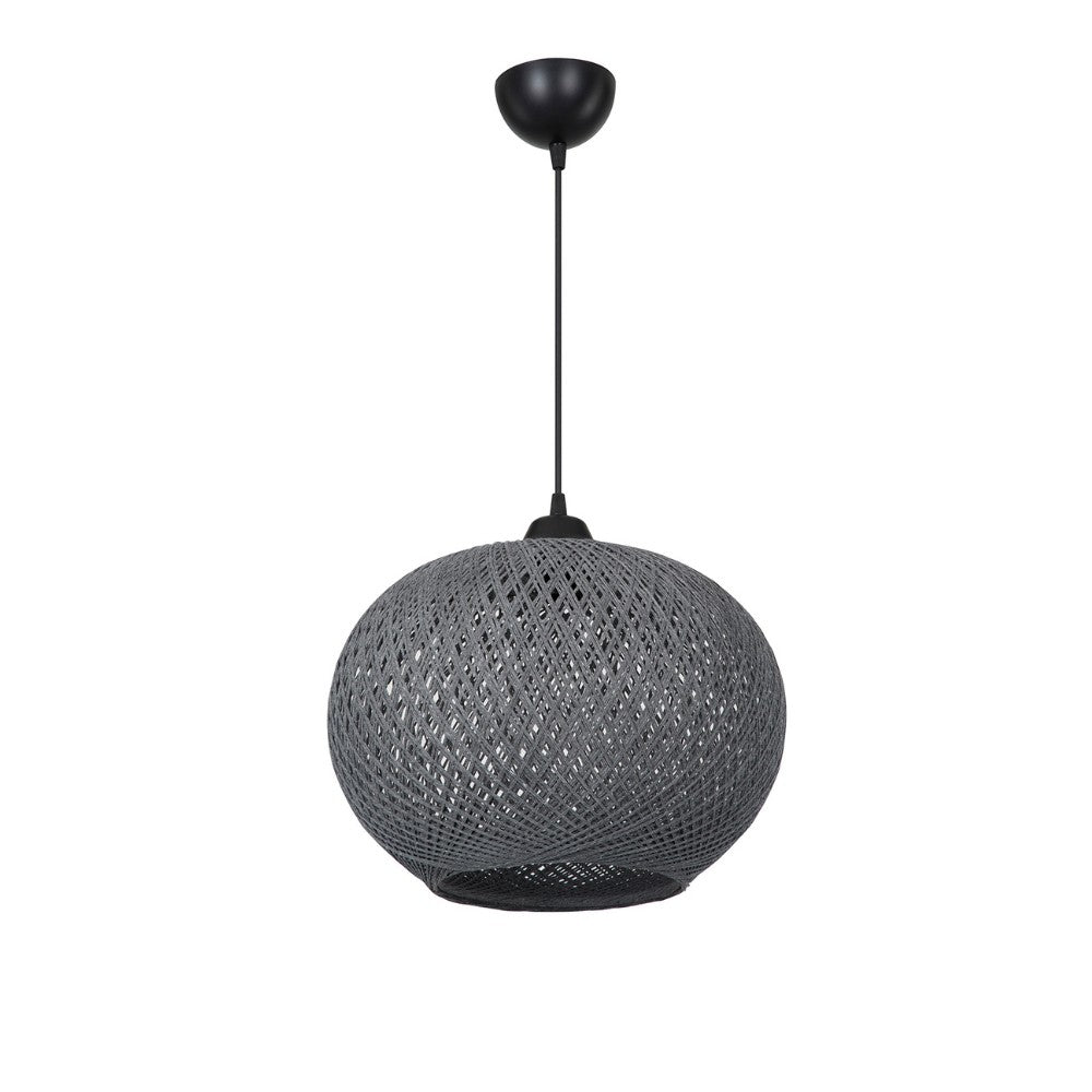 Lampada da soffitto Yumak MDL4745 con paralume in corda antracite H65xL35