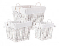 Cesta bianca 26x26x26h, 35x35x30h, 44x44x36h