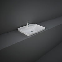 Lavabo ad incasso rettangolare monoforo 55 x 42 cm bianco