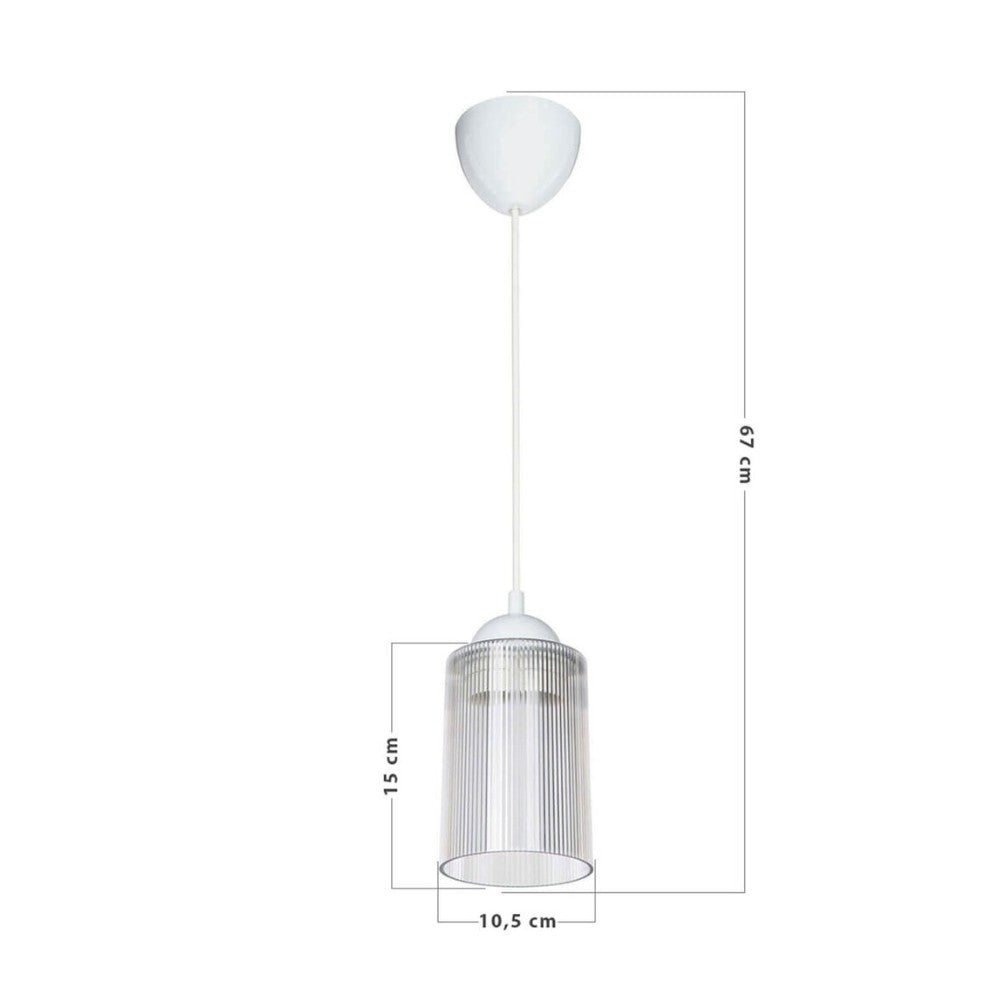 Lampada da soffitto Optical ASZ1025 con paralume in plastica trasparente H67xL10.5