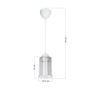 Lampada da soffitto Optical ASZ1025 con paralume in plastica trasparente H67xL10.5