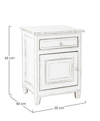 Comodino rustico Colette 1 anta e 1 cassetto sx