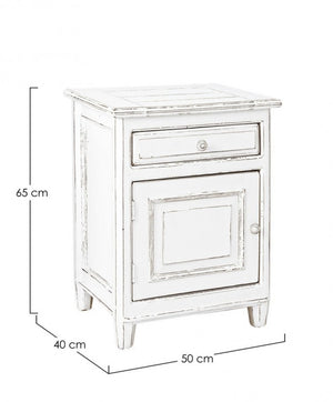 Comodino rustico Colette 1 anta e 1 cassetto sx