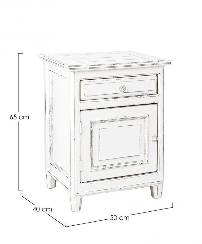 Comodino rustico Colette 1 anta e 1 cassetto sx