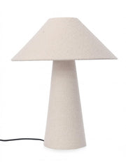 Lampada tavolo crema D.38x46h in tessuto