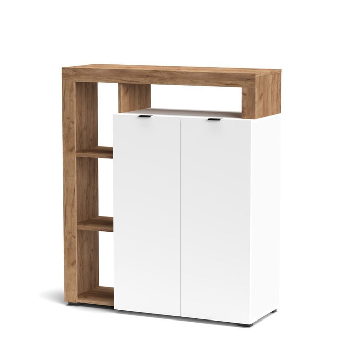 Credenza rovere tabacco e bianco 108x41x126
