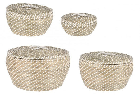 2x Cesta bomb bianco D.23x10h, D.30x15h, D.35x20h, D.41x23h