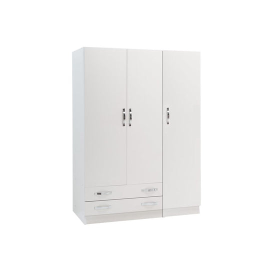 Armadio 3 ante con cassettiera Bianco Frassinato Cm 135x52xH 210