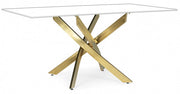 Tavolo George oro 160x90 cm in acciaio