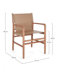 Sedia in pelle 57x58x85h