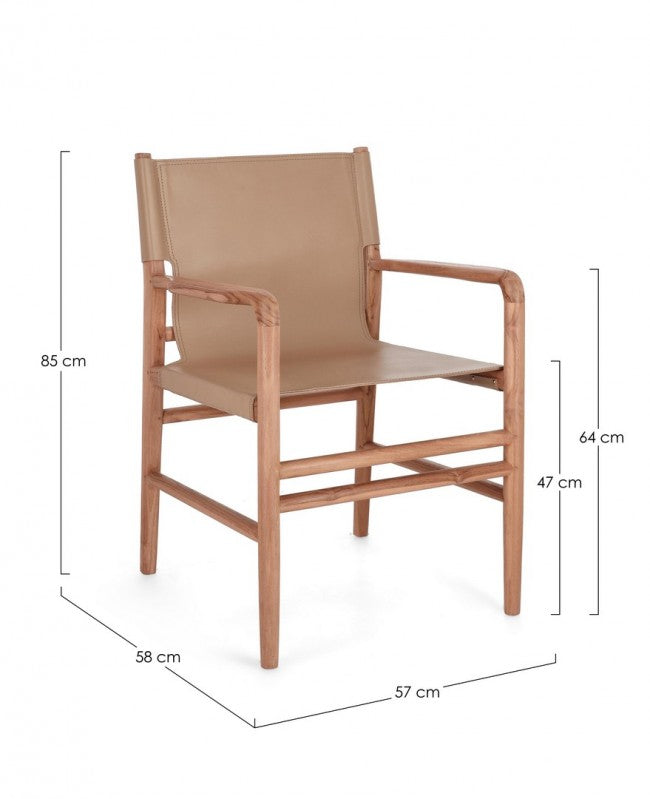 Sedia in pelle 57x58x85h