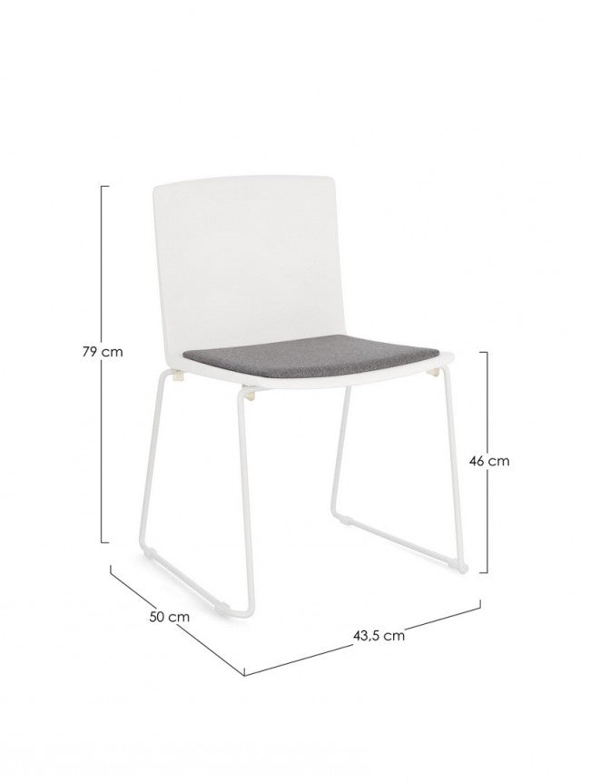 4x Sedia bianca 43.5x50x79h