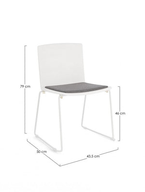 4x Sedia bianca 43.5x50x79h