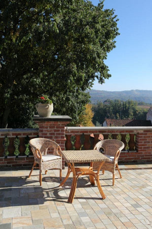 Poltrona giardino lucrezia cm 60 x 60 x h 82-47 noce con cuscino