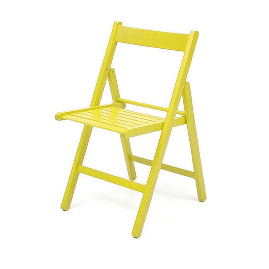 4X Sedia pieghevole in faggio di alta qualita colore giallo 43x48xh.79 cm EFFEZ