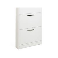 Scarpiera Slim Bianco Frassinato in legno nobilitato 5 ribalte cm 180x65x15