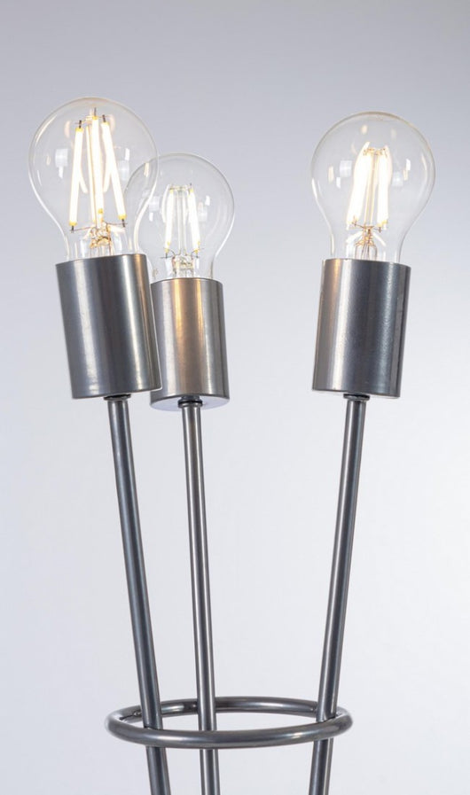 2x Lampada tavolo fiaccola 17x15x45h argento