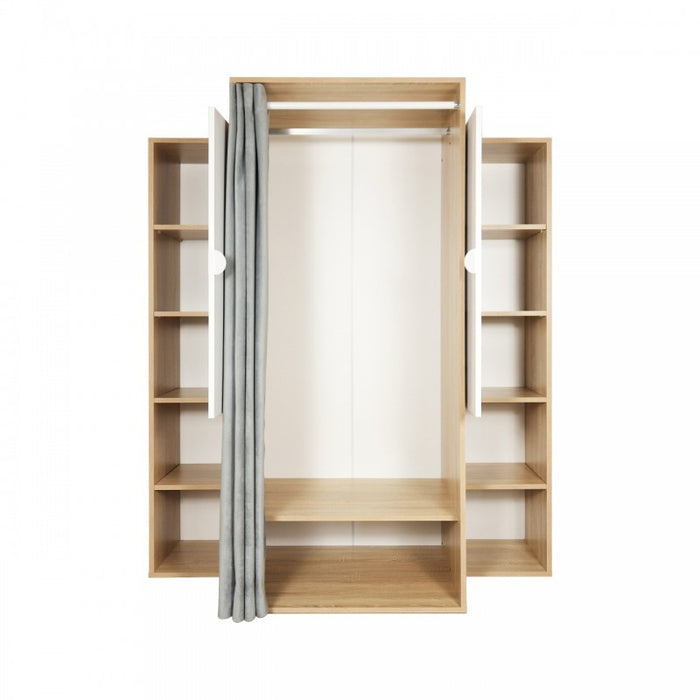 Guardaroba rovere con ante ed appendiabito da cabina o da camera